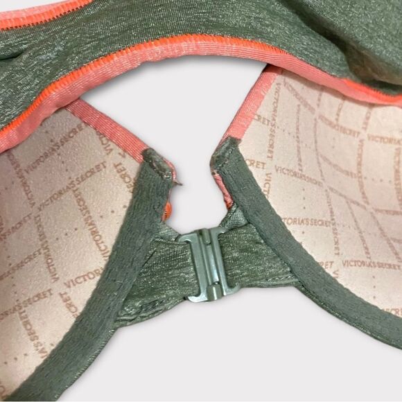 PINK Victoria Secret Green Front Clasp 36B Wire support bra - Picture 6 of 8